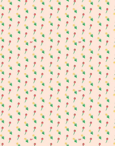 'Petite Fleur' Wallpaper by Clare V. - Peach