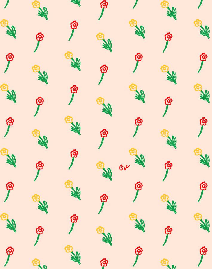 petit fleur wallpaper peach