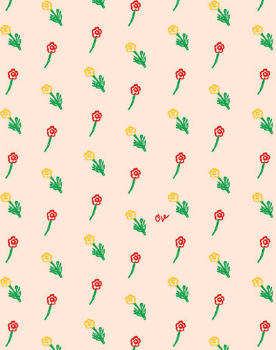 petit fleur wallpaper peach