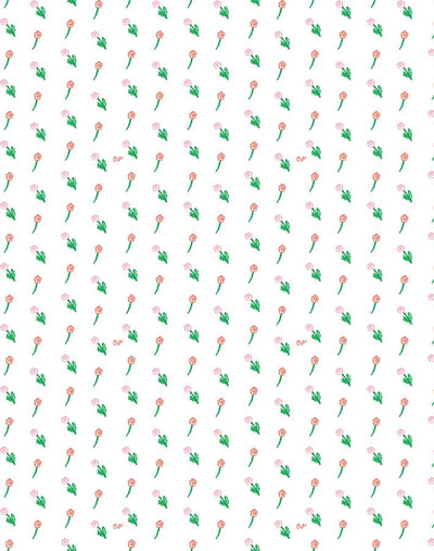 petit fleur wallpaper retro red on white