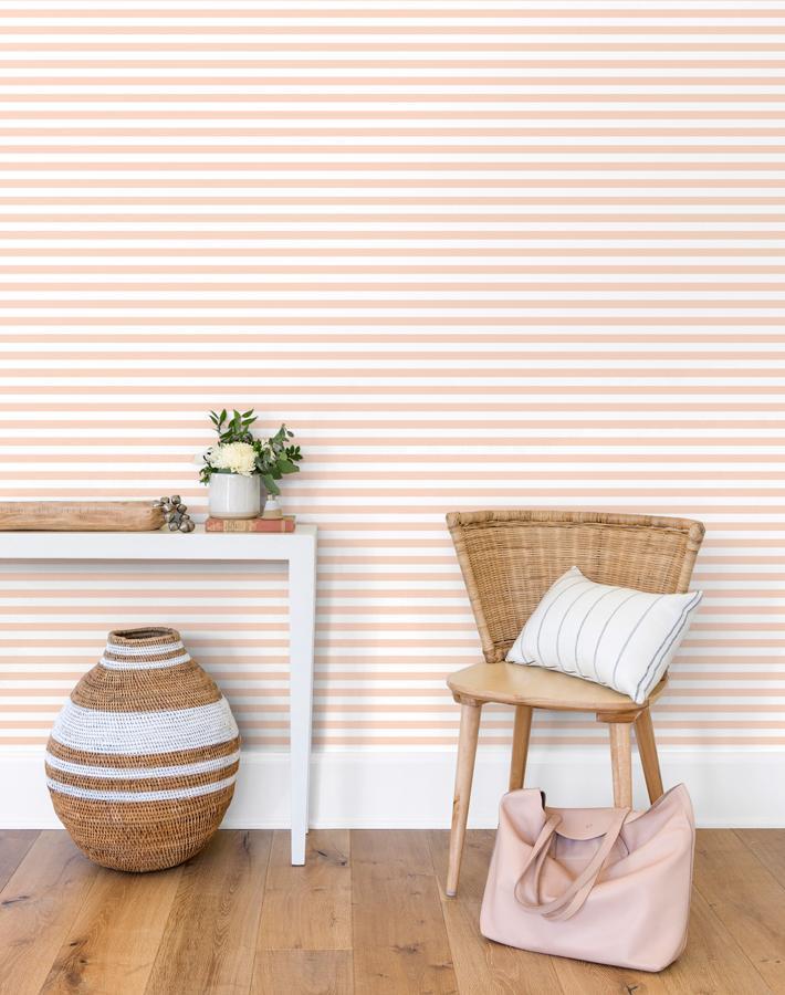 'Cabana Stripe' Wallpaper by Sugar Paper - Pink