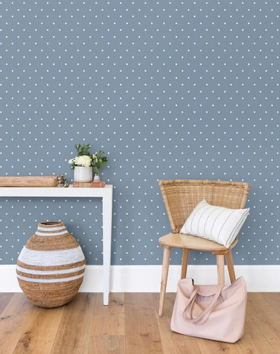 'Polka Dot' Wallpaper by Sugar Paper - French Blue