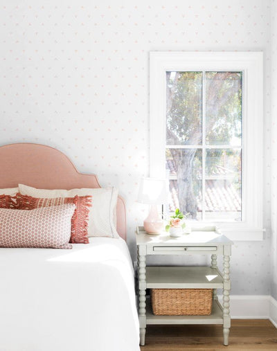 'Dainty Dot' Wallpaper by Sugar Paper - Pink On White