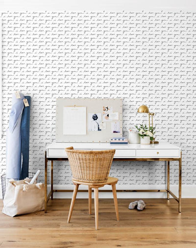 'I Love You' Wallpaper by Sugar Paper - White