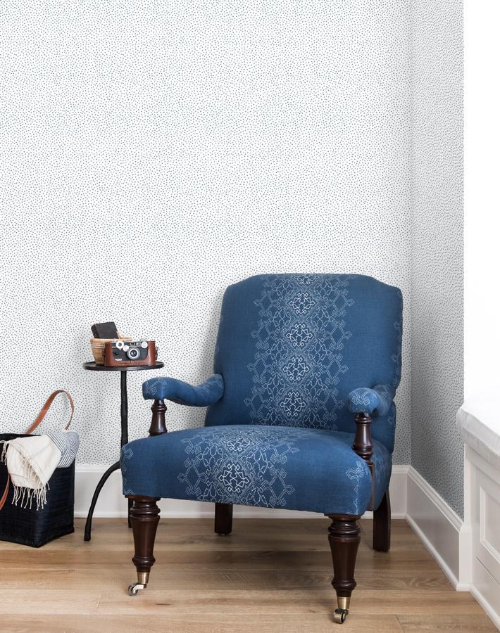 'Pebble' Wallpaper by Sugar Paper - French Blue On White