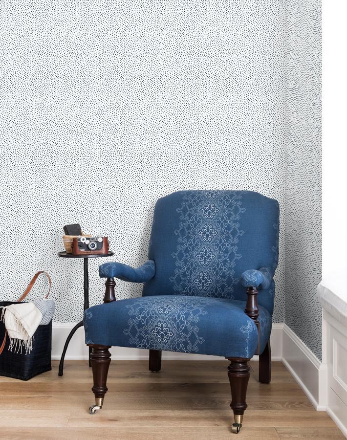 'Pebble' Wallpaper by Sugar Paper - Navy On White