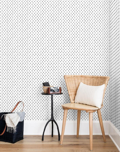 'Teensy Floral' Wallpaper by Sugar Paper - Black On White