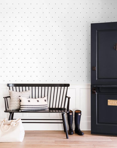'Signature Dot' Wallpaper by Sugar Paper - Black On White