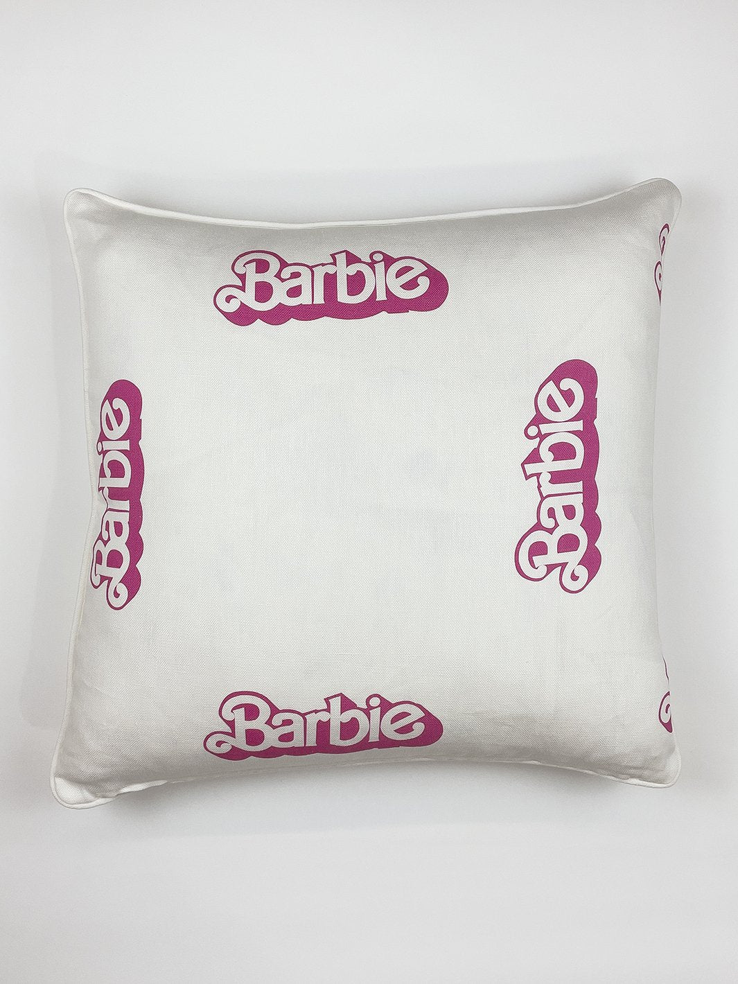 '80's Barbie™ Logo' Throw Pillow - White