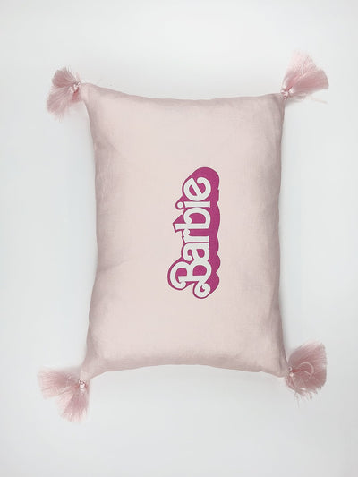 '80's Barbie™ Logo' Lumbar Pillow - Pink