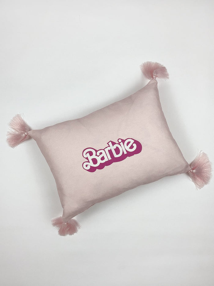 '80's Barbie™ Logo' Lumbar Pillow - Pink