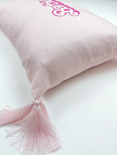 '80's Barbie™ Logo' Lumbar Pillow - Pink