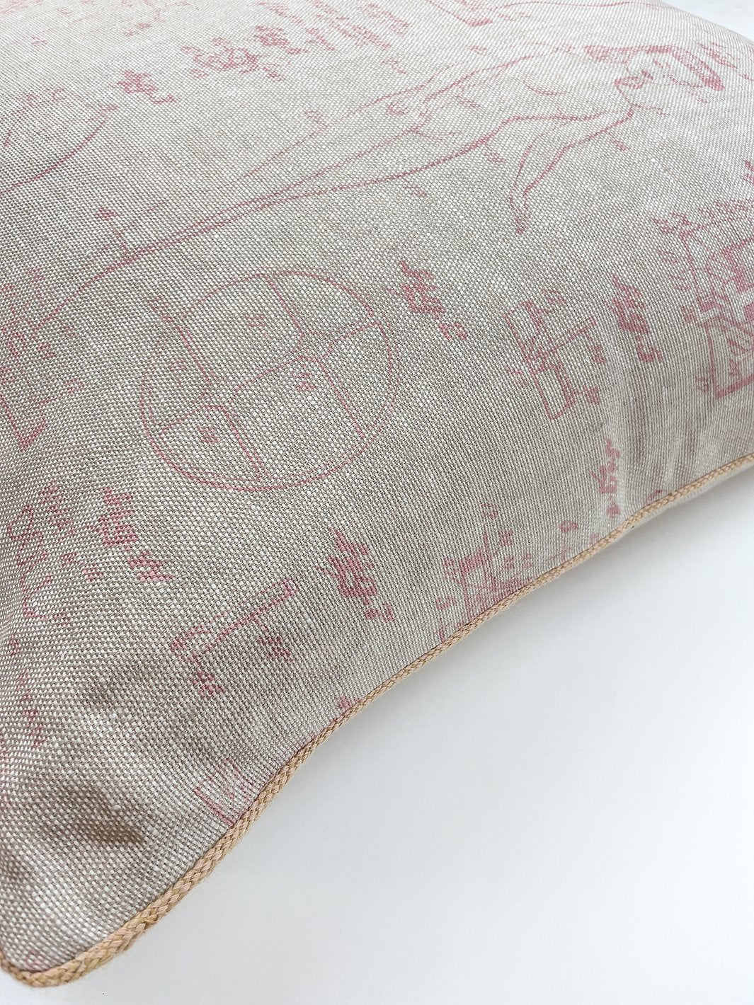 barbie blueprint throw pillow ballet slipper on flax linen