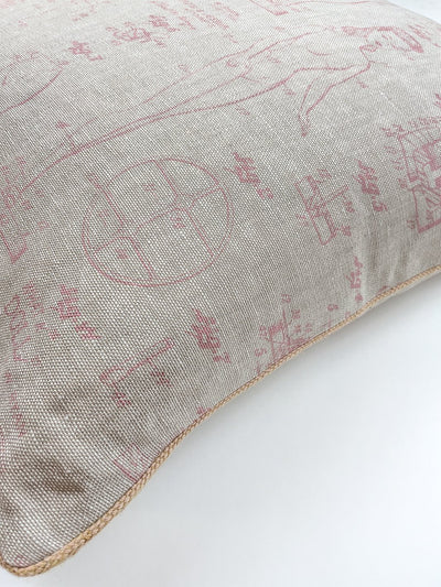 'Barbie™ Blueprint' Throw Pillow - Ballet Slipper on Flax Linen