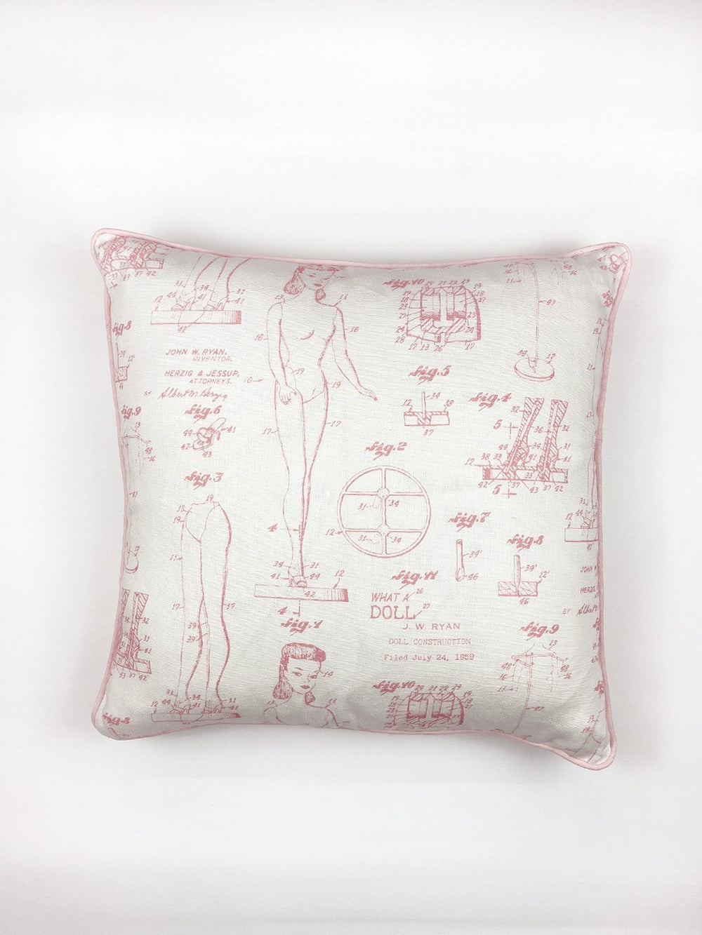 barbie blueprint throw pillow ballet slipper