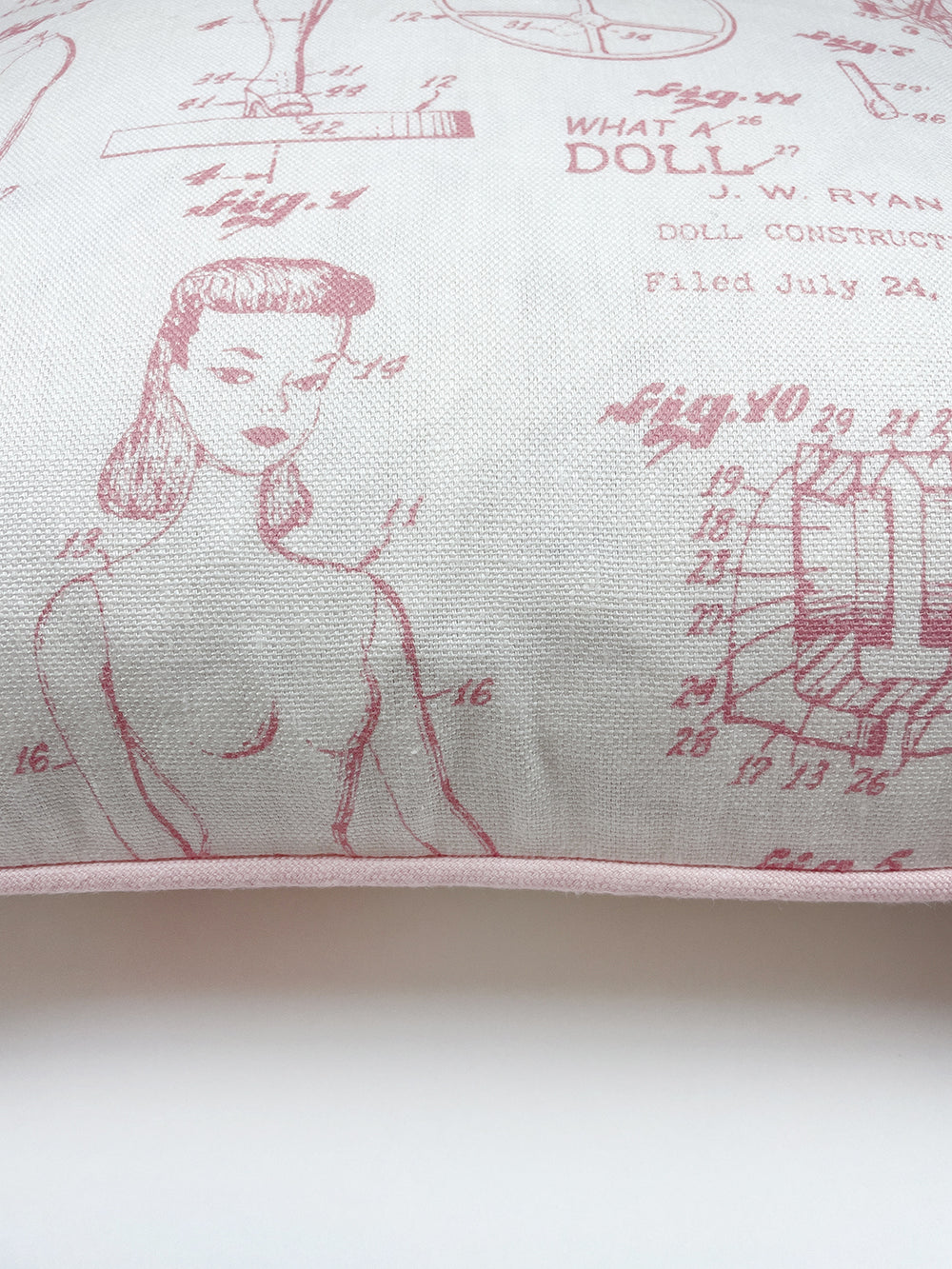 fabric by the yard barbie blueprint ballet slipper on flax linen
