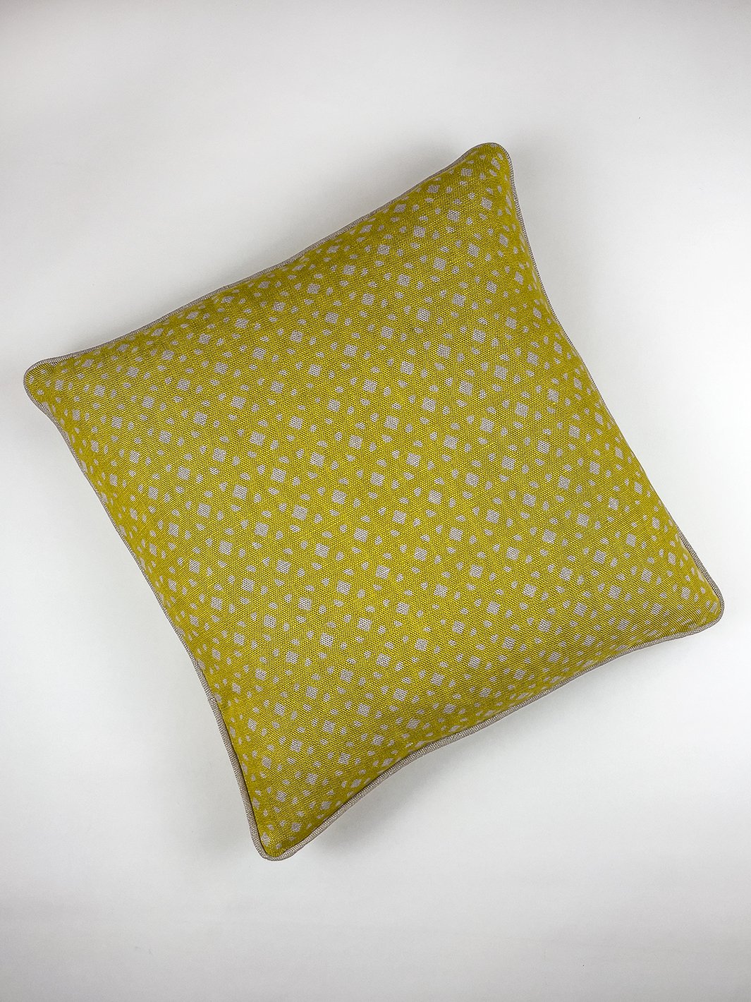 'Barbie™ Dreamhouse Breezeblocks' Throw Pillow - Daffodil on Flax Linen