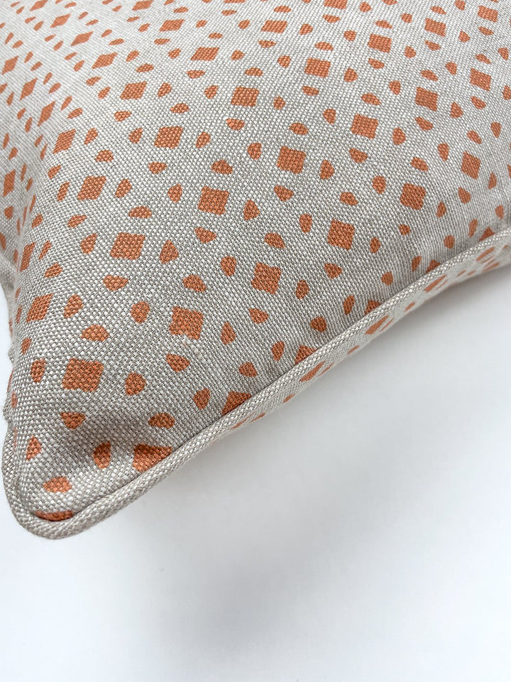barbie dreamhouse breezeblocks throw pillow orange