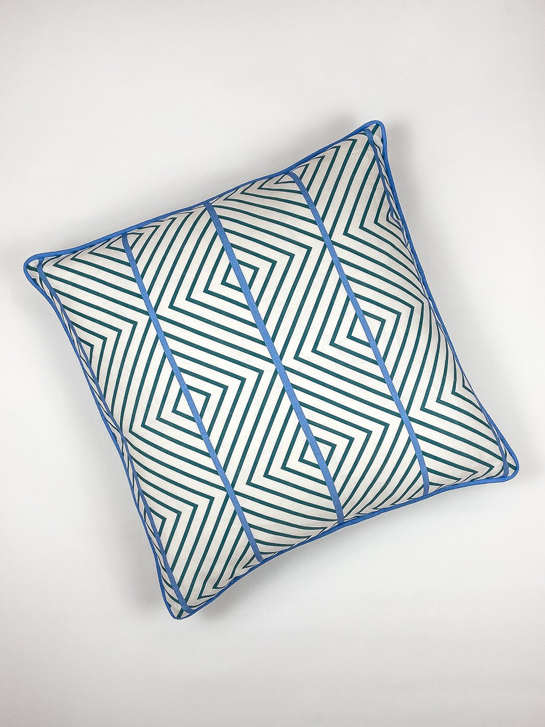 barbie dreamhouse diamond throw pillow teal blue