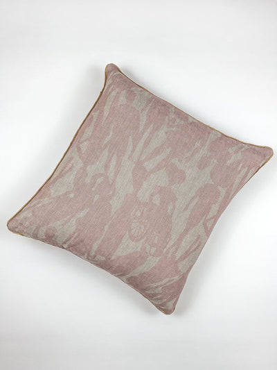 'Fashionista Silhouettes' Throw Pillow by Barbie™ - Pink on Flax Linen