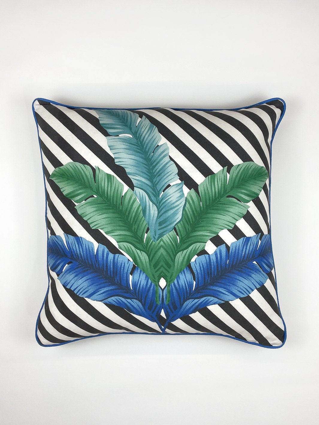 barbiestyle isla palm throw pillow verde and azul