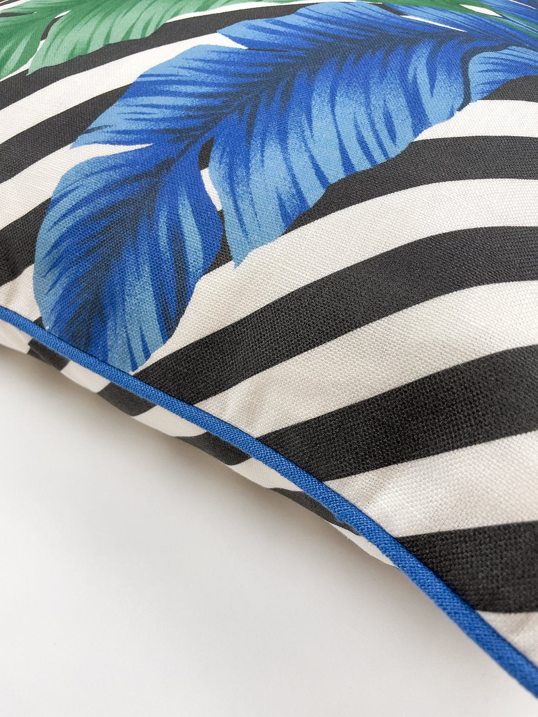 barbiestyle isla palm throw pillow verde and azul