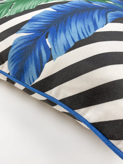 'Barbiestyle™ Isla Palm' Throw Pillow - Verde and Azul