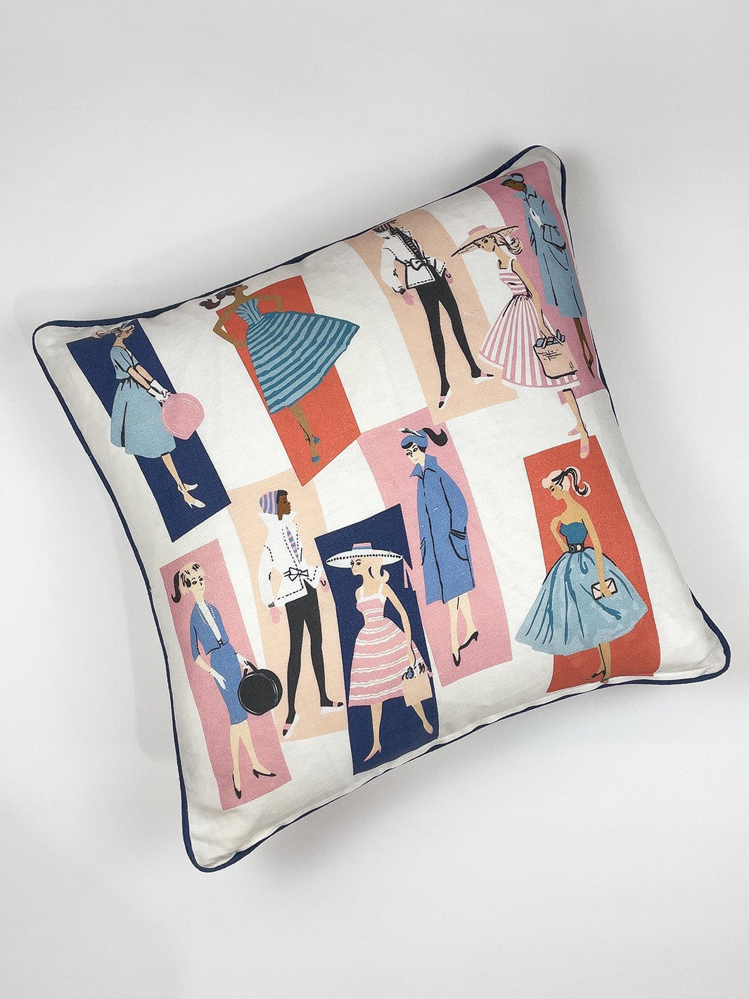 'Mod Shapes' Throw Pillow by Barbie™ - Navy Pink