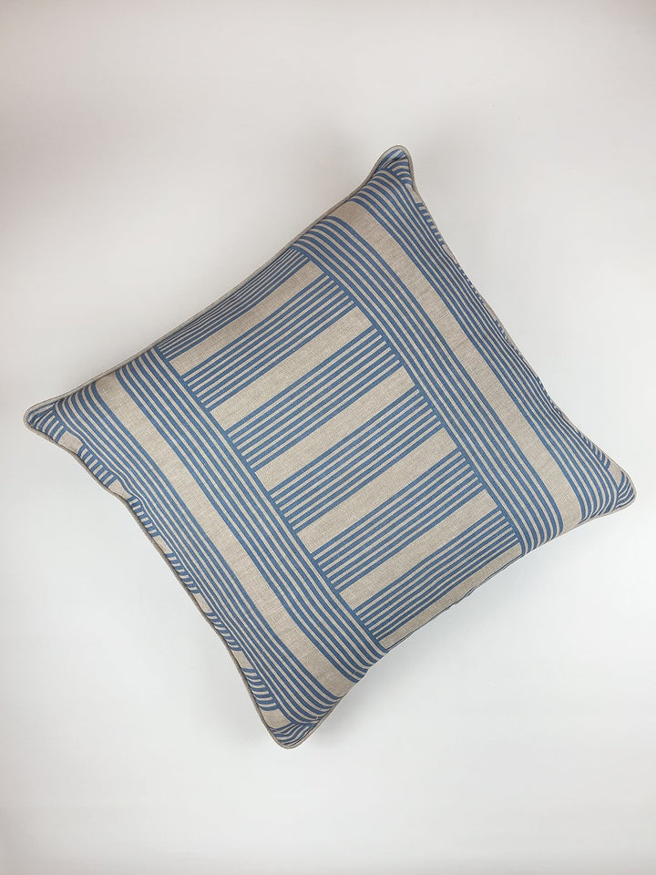 roman holiday grid throw pillow by barbie blue