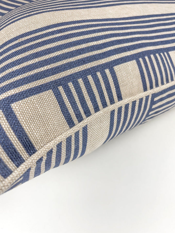 roman holiday grid throw pillow by barbie navy