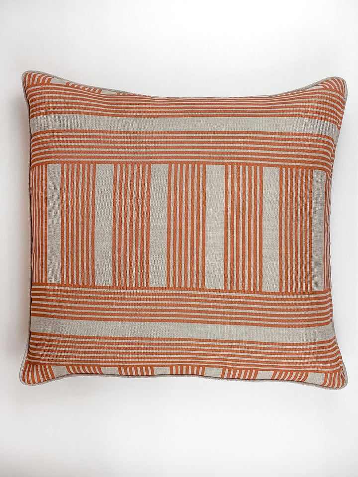 roman holiday grid throw pillow by barbie terracotta