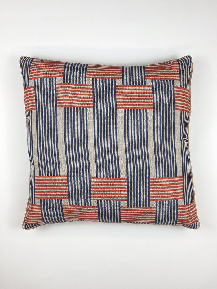 'Roman Holiday Woven' Throw Pillow by Barbie™ - Navy and Red