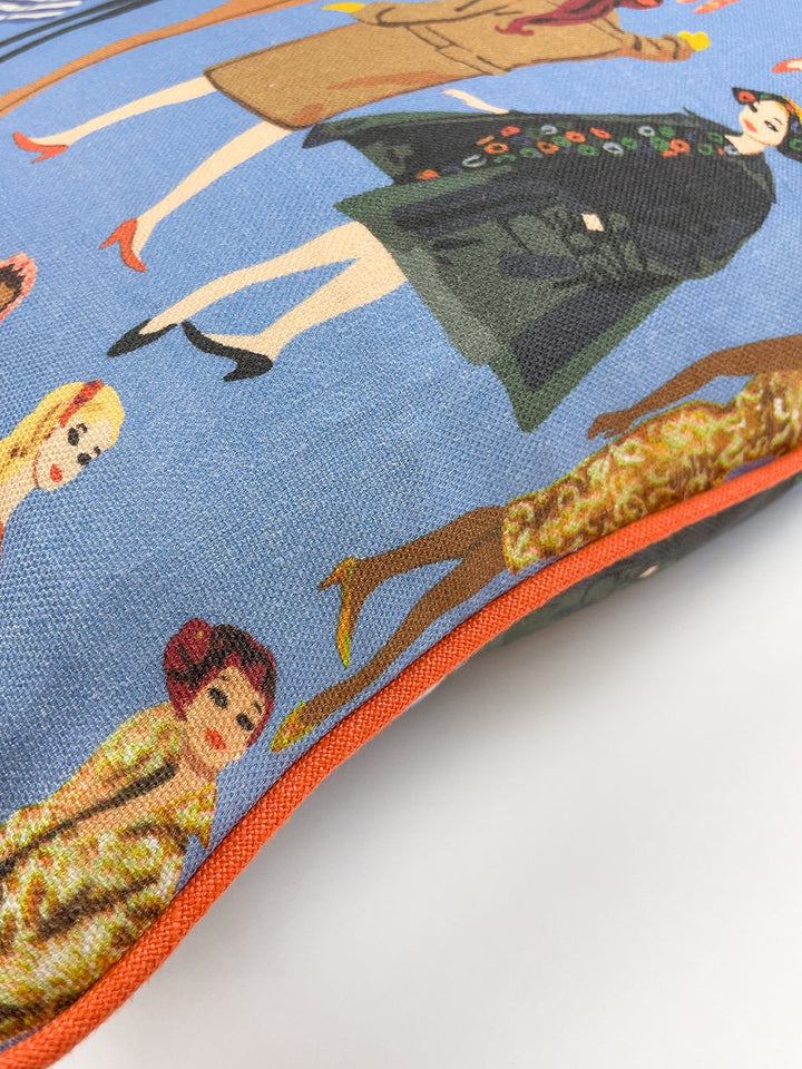 vintage illustration throw pillow by barbie violet