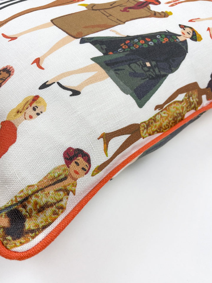 vintage illustration throw pillow by barbie white