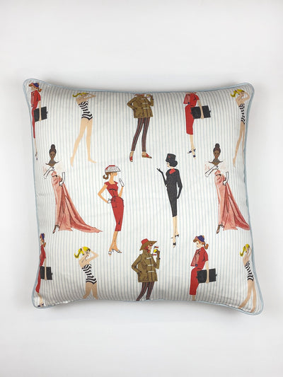 'Vintage Pinstripe' Throw Pillow by Barbie™ - Pale Blue