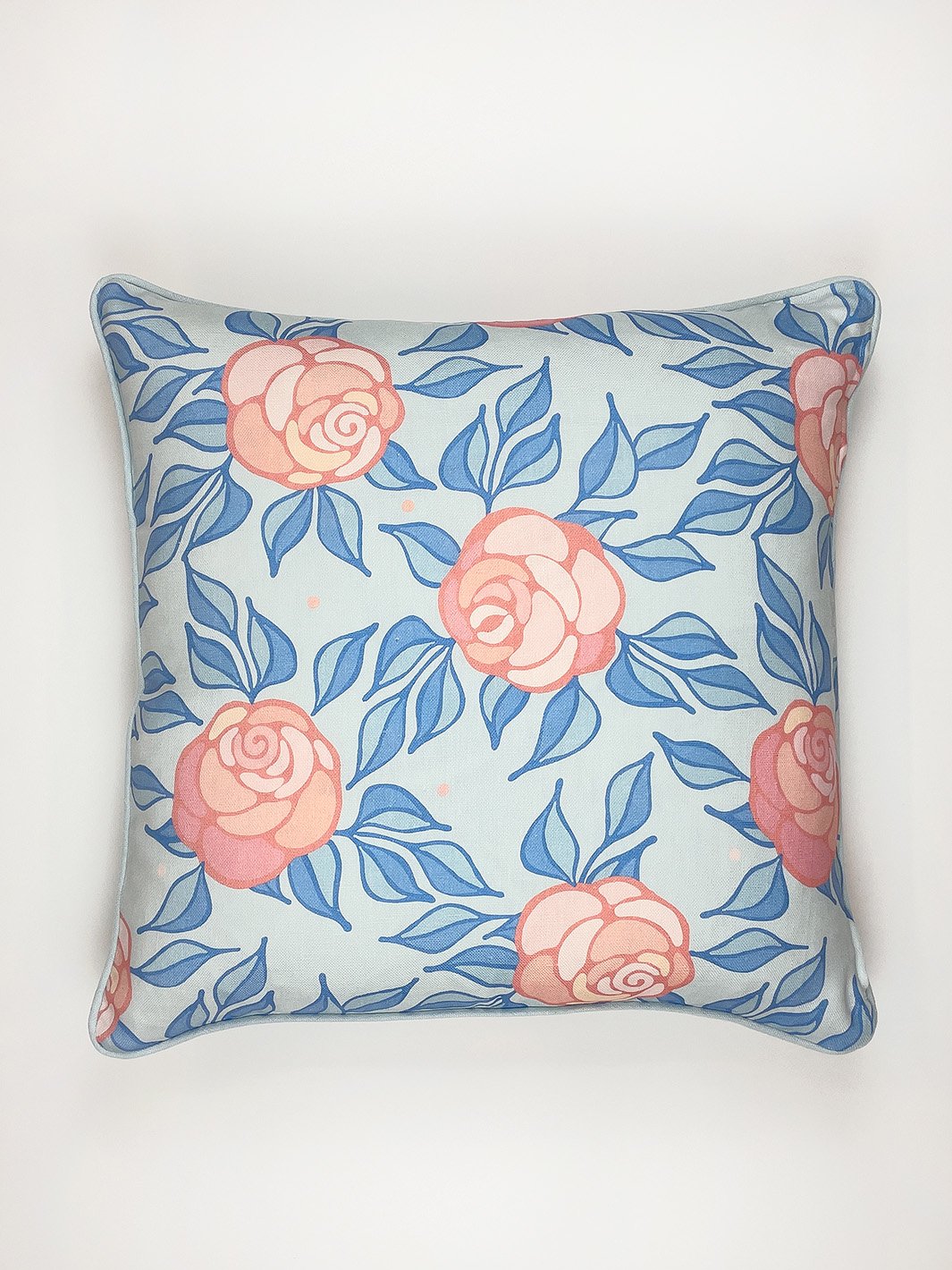 'Groovy Floral' Throw Pillow by Barbie™ - Baby Blue