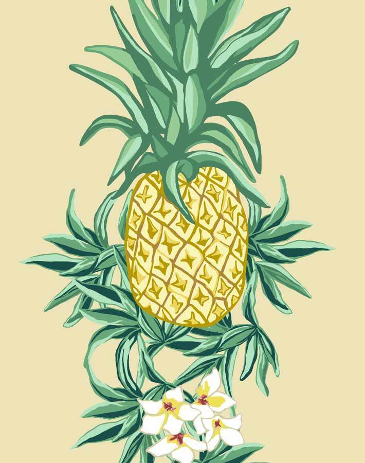 'Pineapple Express' Wallpaper by Nathan Turner - Beige