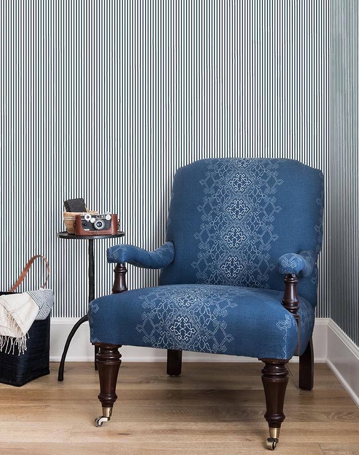 'Pinstripe' Wallpaper by Sugar Paper - Navy