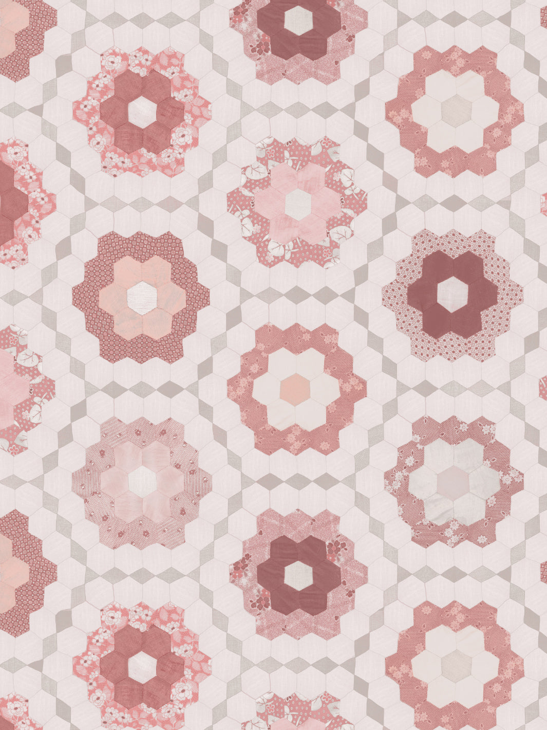 'Pinwheel Quilt' Wallpaper by Chris Benz - Antique Pink