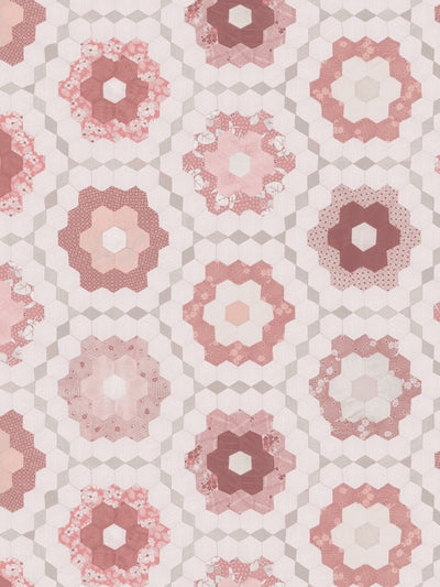 'Pinwheel Quilt' Wallpaper by Chris Benz - Antique Pink