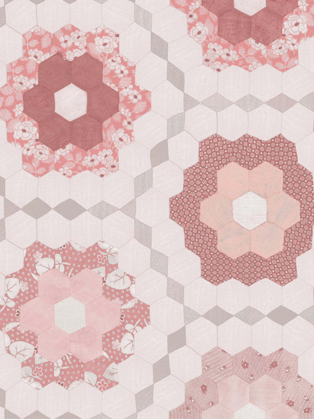 pinwheel quilt wallpaper chris benz antique pink
