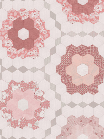 'Pinwheel Quilt' Wallpaper by Chris Benz - Antique Pink