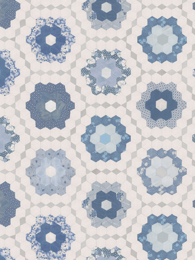 pinwheel quilt wallpaper chris benz blue