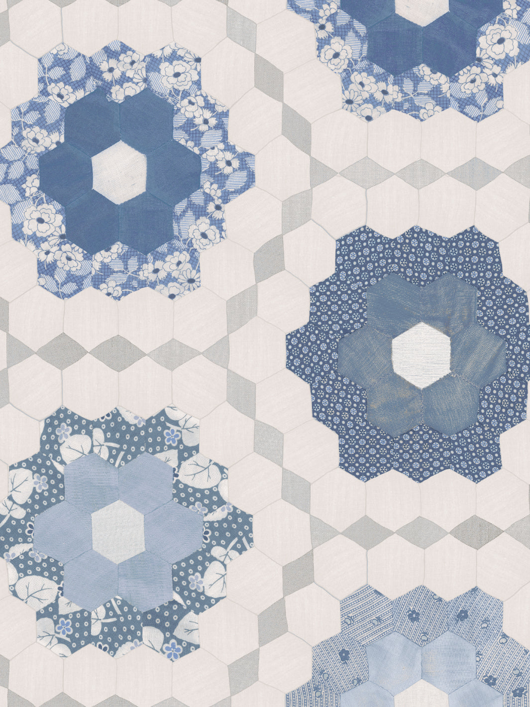 pinwheel quilt wallpaper chris benz blue