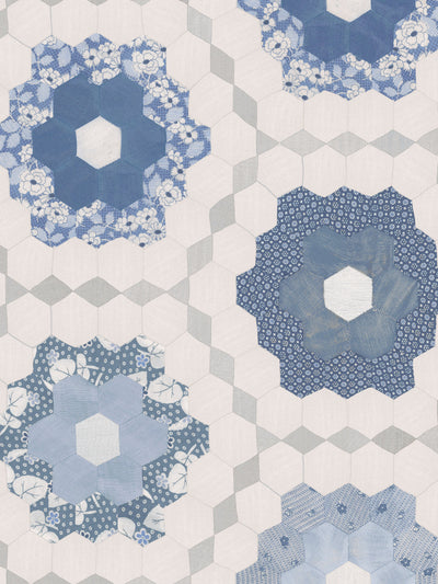 pinwheel quilt wallpaper chris benz blue