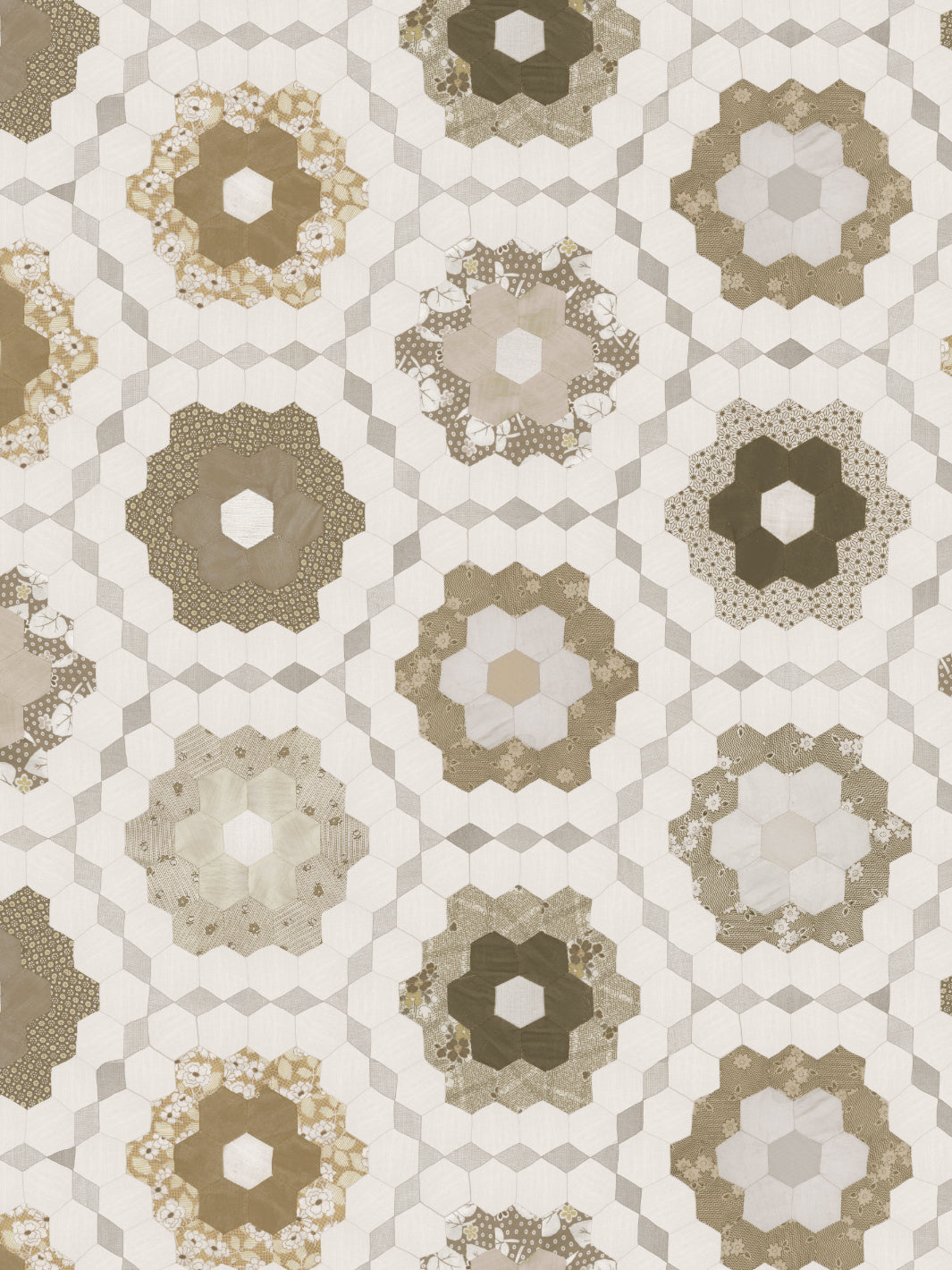 'Pinwheel Quilt' Wallpaper by Chris Benz - Brown