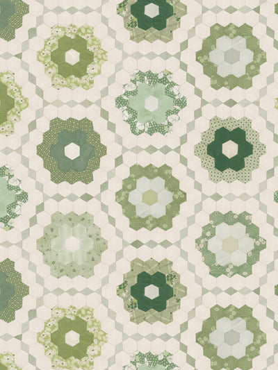 'Pinwheel Quilt' Wallpaper by Chris Benz - Green