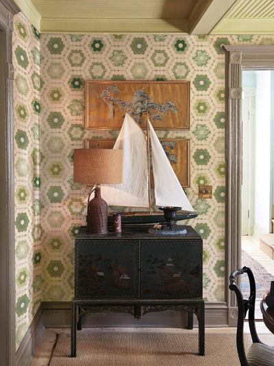 pinwheel quilt wallpaper chris benz green