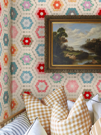 pinwheel quilt wallpaper chris benz multi