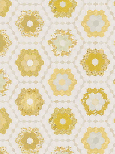 pinwheel quilt wallpaper chris benz yellow